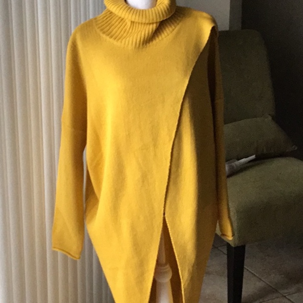 Gold t neck sweater